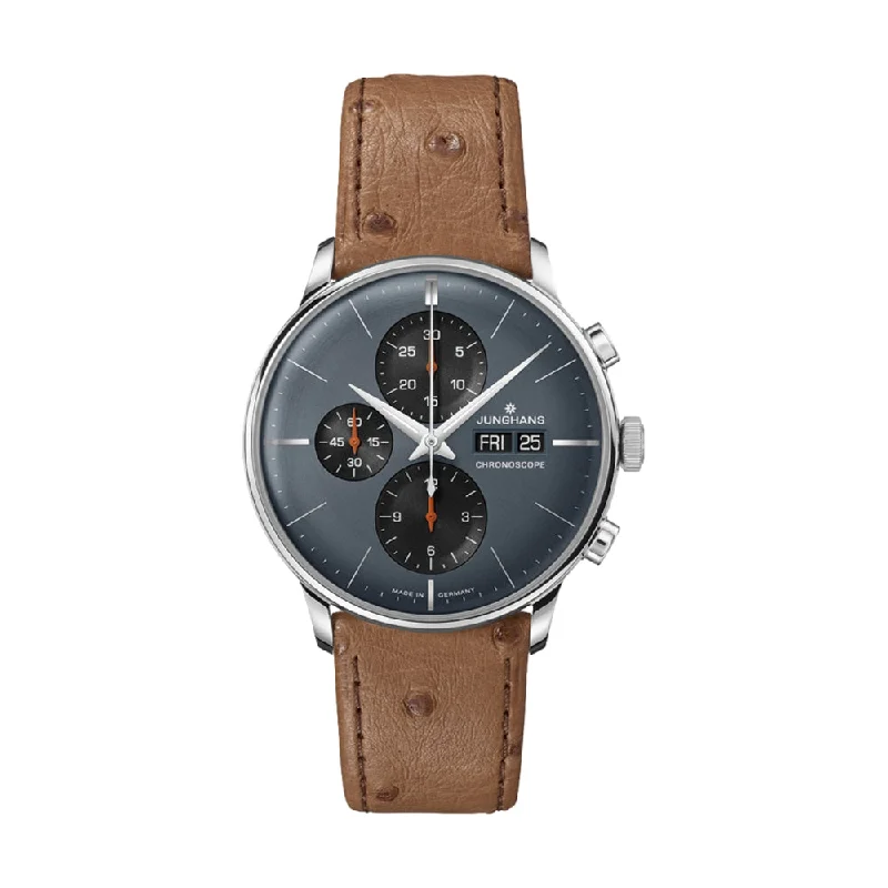 men's GMT watches with chime style design -Meister Chronoscope English Date Grey Dial