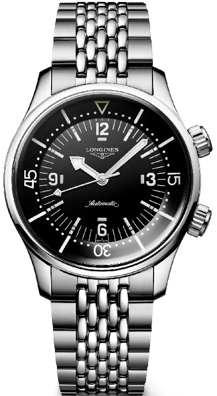 men's dive watches with Japanese SuperLuminova hands -Longines Legend Diver Mens