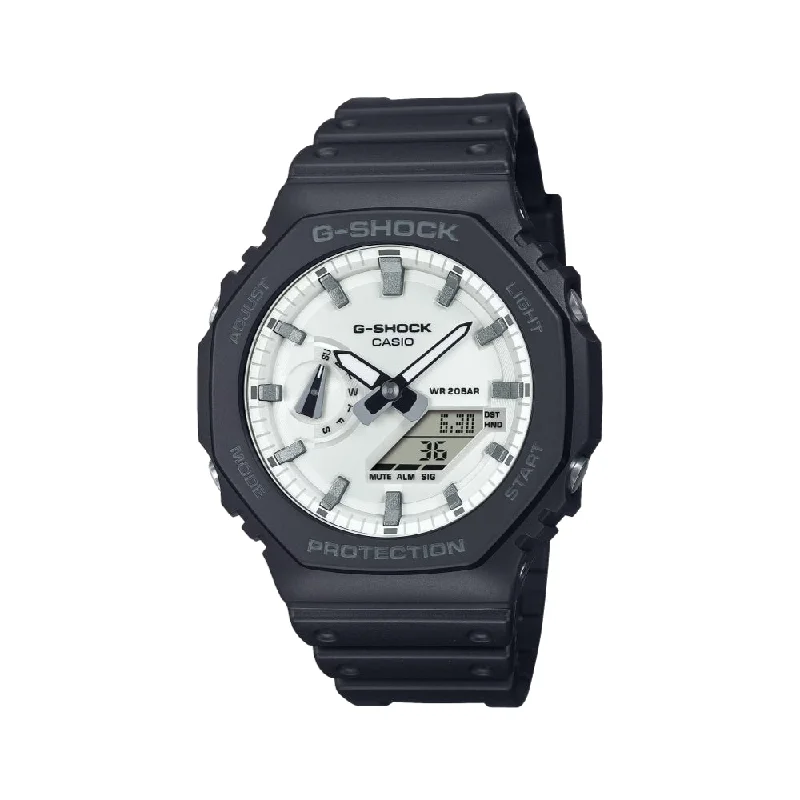 men's chronograph watches with quick-release style straps for convenience -Black and Brilliant White GA2100WD-1A men's chronograph watches with quick-release style straps for convenience -Black and Brilliant White GA2100WD-1A