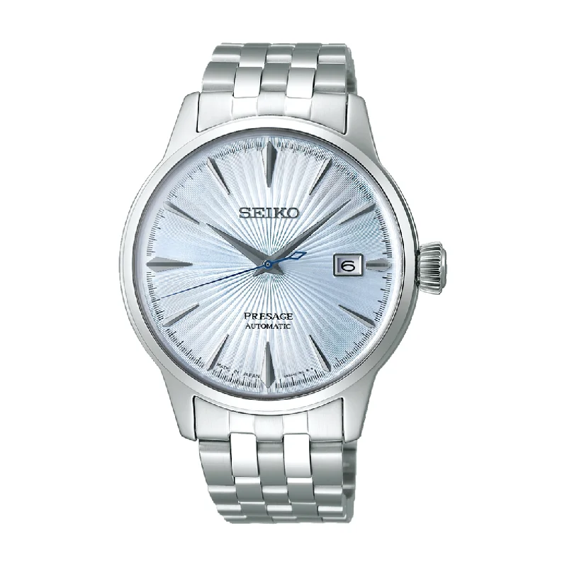 men's Seiko date magnifier design watches -SEIKO PRESAGE SRPE19J1 COCKTAIL TIME "SKY DIVING" AUTOMATIC MEN WATCH men's Seiko date magnifier design watches -SEIKO PRESAGE SRPE19J1 COCKTAIL TIME "SKY DIVING" AUTOMATIC MEN WATCH