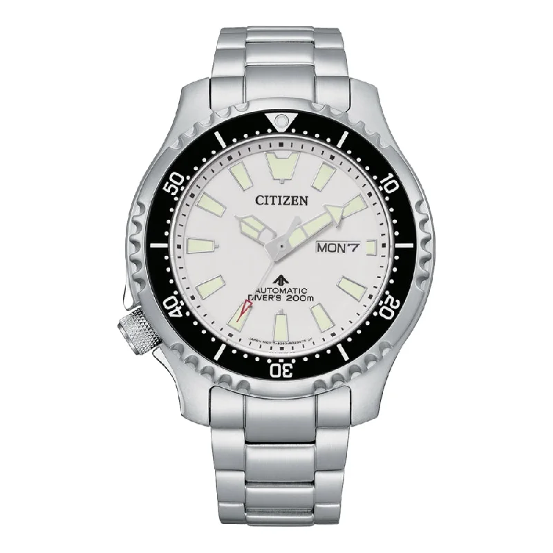 men's GMT watches with 24-hour hand -Promaster Diver FUGU Automatic Stainless Steel White Dial men's GMT watches with 24-hour hand -Promaster Diver FUGU Automatic Stainless Steel White Dial