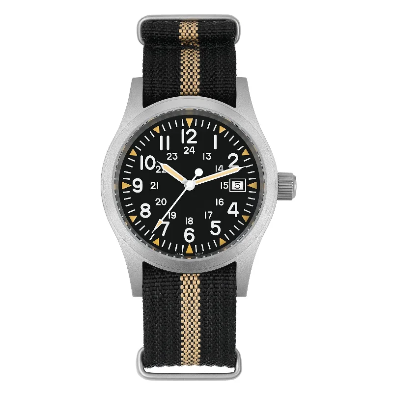 men's pilot watches with GPS -Militado Sapphire Crystal 38mm Field Watch ML05