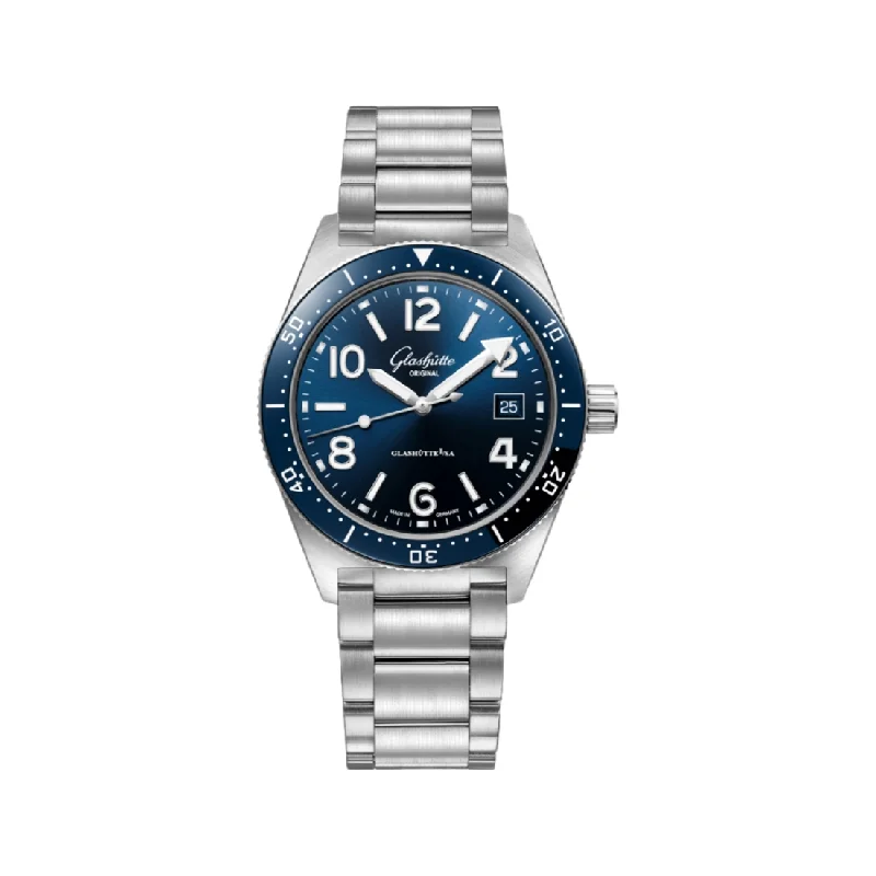 men's chronograph watches with 12-hour style design -SeaQ Galvanized Blue 39.5mm - Stainless Steel on Bracelet men's chronograph watches with 12-hour style design -SeaQ Galvanized Blue 39.5mm - Stainless Steel on Bracelet