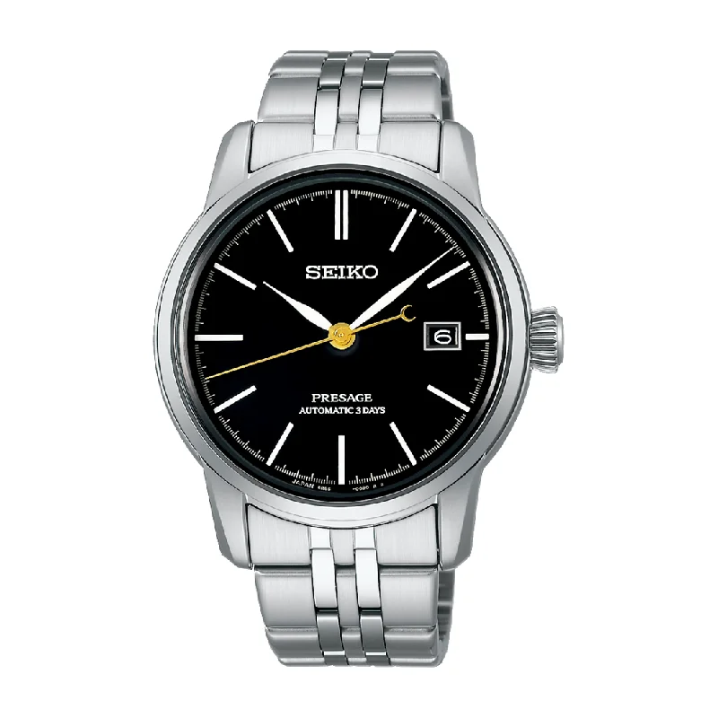 men's Seiko BGW9 SuperLuminova design watches -SEIKO PRESAGE SPB405J1 DEEP BLACK URUSHI LACQUER CRAFTSMANSHIP SERIES MEN WATCH