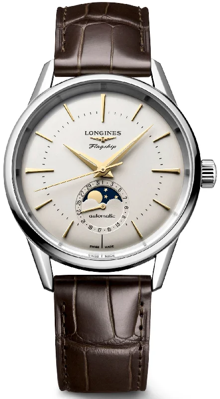 men's mechanical watches with personalized engraving design -Longines Flagship Heritage Mens