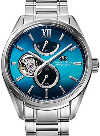 Men's Autumn Dress Watches-Mechanical M34 Mother Of Pearl Blue Ref. RE-BY0004A