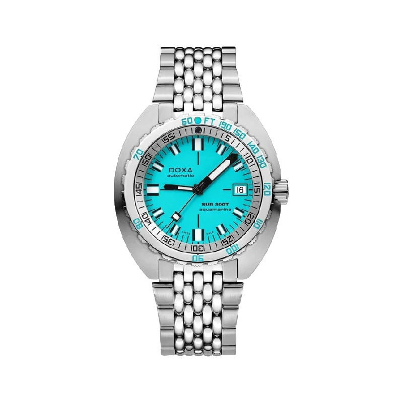 men's chronograph watches for formal occasions -Sub 300T Aquamarine Turquoise Dial on Bracelet, 42.5mm men's chronograph watches for formal occasions -Sub 300T Aquamarine Turquoise Dial on Bracelet, 42.5mm