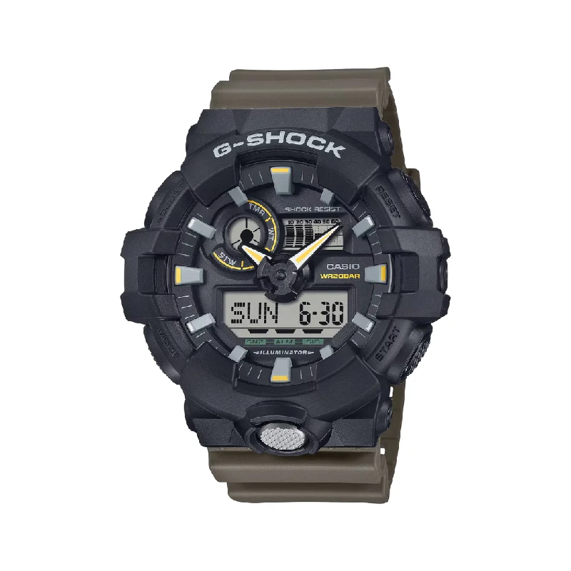 men's digital watches with kinetic display -CASIO G-SHOCK GA-710TU-1A3DR ANALOG-DIGITAL TWO-TONE COLOR WATCH