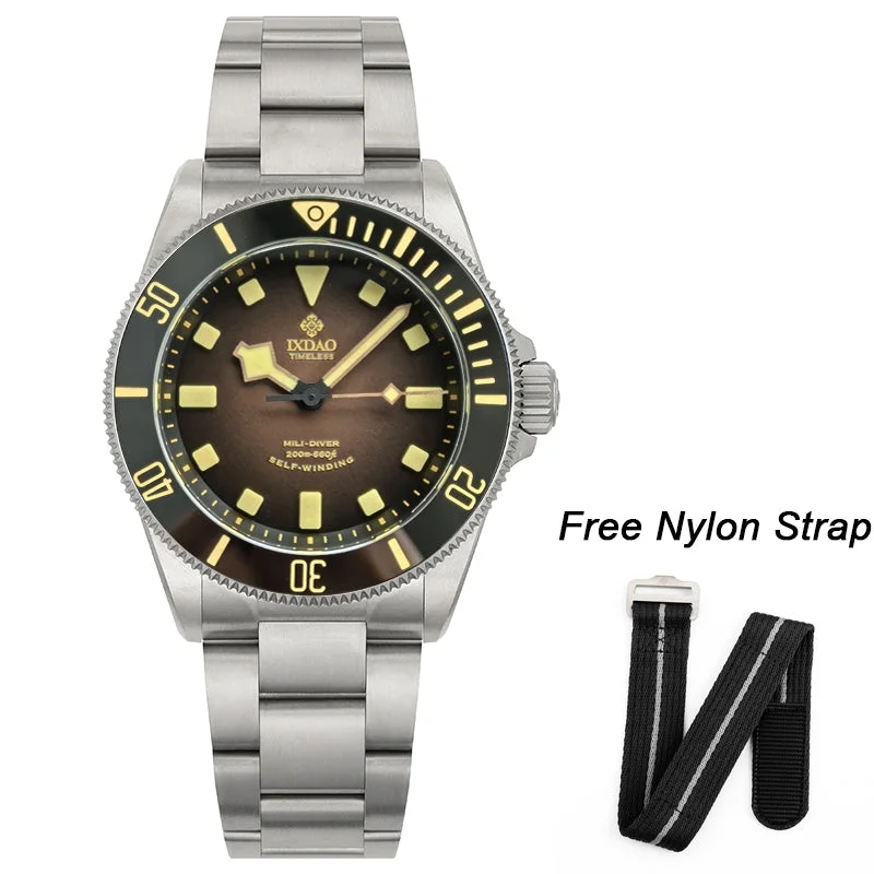 men's dive watches with rugged style -IXDAO Titanium 39mm Automatic Dive Watch