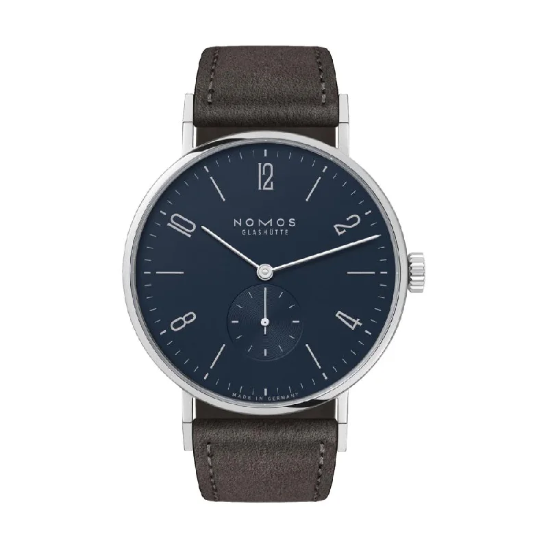 men's digital watches with GPS -Tangente 38mm - Midnight Blue on Leather Strap