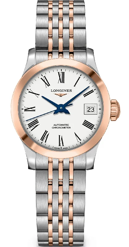 women's Longines with quick-release style straps for convenience -Longines Record Ladies women's Longines with quick-release style straps for convenience -Longines Record Ladies