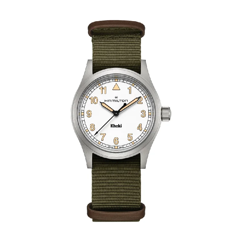 men's GMT watches with chronograph style design -Khaki Field Quartz White Dial, 38mm