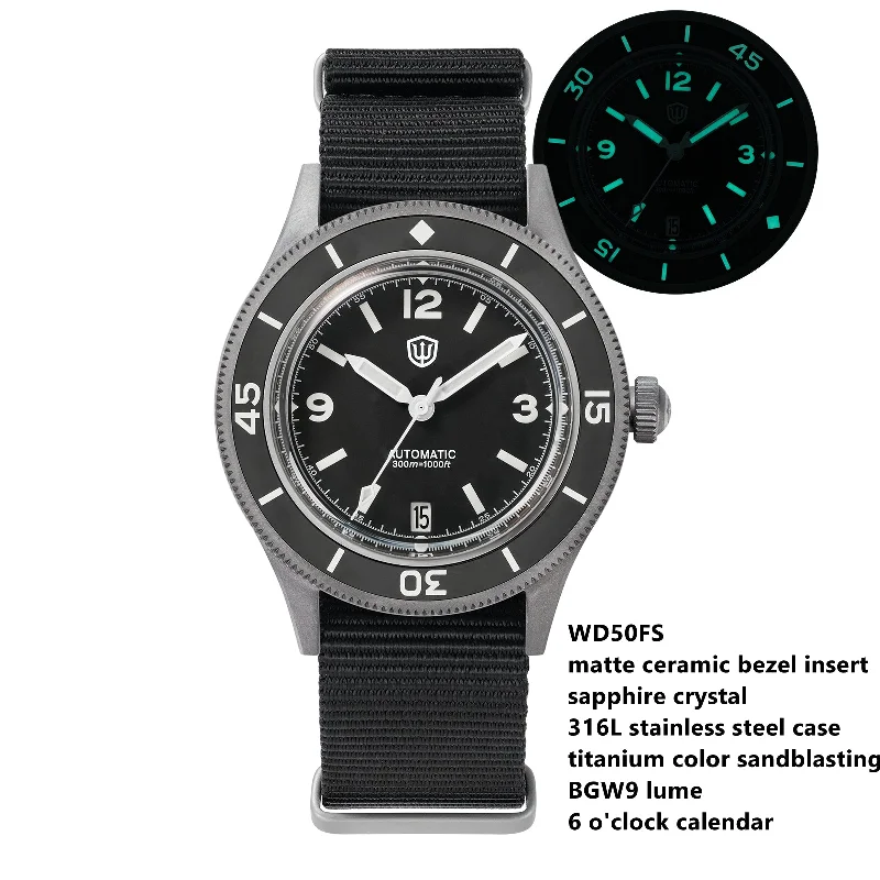 men's dive watches with corrosion-resistant design -Watchdives Vintage 50-Fathoms NH35 Dive Watch V2