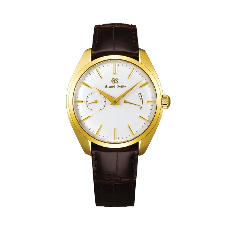 men's digital watches with logo engraving style design -SBGK006 Elegance Manual 18K Yellow Gold 39mm - White on Leather Strap men's digital watches with logo engraving style design -SBGK006 Elegance Manual 18K Yellow Gold 39mm - White on Leather Strap