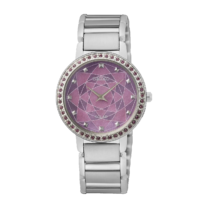 women's mechanical watches with leap year design -SEIKO SUP453P1 SOLAR 2 HANDS WOMEN WATCH