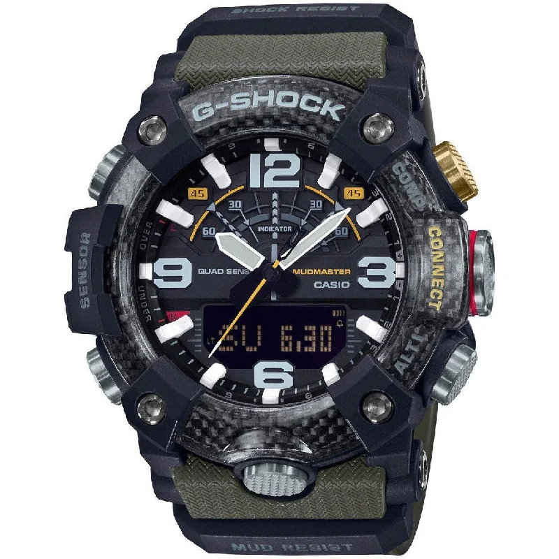 men's skeletonized watches for gift ideas -G-Shock GGB100 Mudmaster Connected Ana-Digi Olive Grey