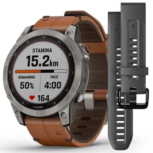 Mens Smart Watches Blood Oxygen Monitoring-Garmin Watch Fenix 7 Sapphire Solar Titanium