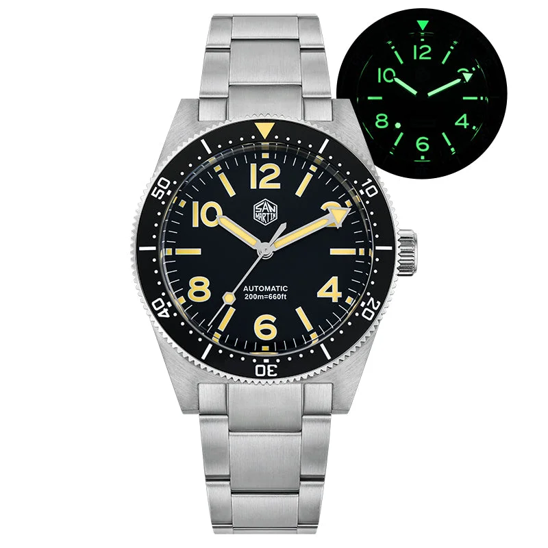 men's dive watches with scratch-resistant design -San Martin 39mm Retro 62mas Dive Watch SN0139