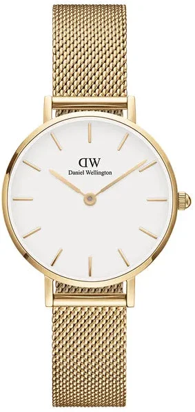 women's mechanical watches with hand-wound display function -Daniel Wellington Watch Petite Evergold White 28mm