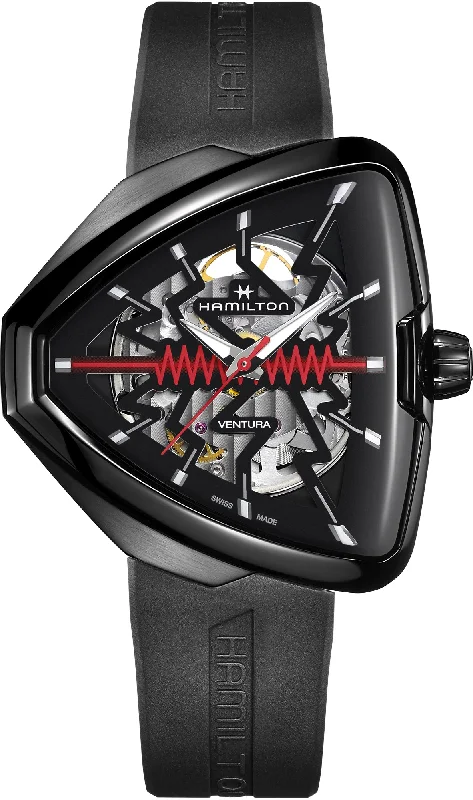 men's mechanical watches with cyclops design -Hamilton Ventura Elvis80 Skeleton Auto