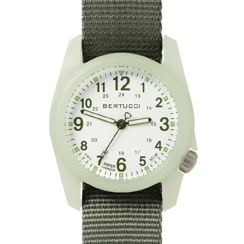 men's field watches with kinetic style design -Bertucci DX3 Field GLOW Drab Green