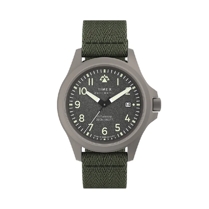 men's dive watches for young men -Expedition North Automatic Titanium 41mm - Gray on Fabric Strap