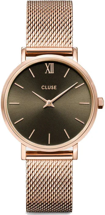 women's mechanical watches with LED light display function -Cluse Minuit Mesh Grey Rose Gold women's mechanical watches with LED light display function -Cluse Minuit Mesh Grey Rose Gold