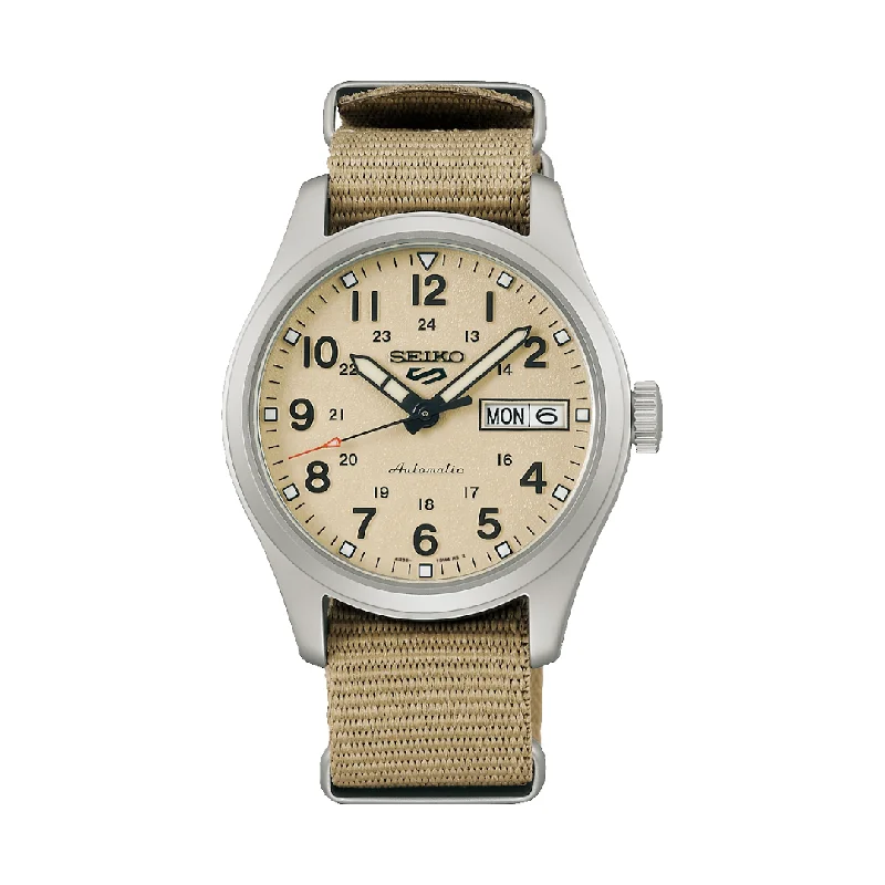 men's Seiko magnetic-resistant watches -SEIKO 5 SPORTS SRPJ83K1 "DESERT KIT" MIDFIELD SPORTS SERIES MEN WATCH