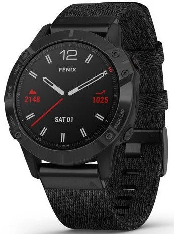 Mens Smart Watches Pace Tracking-Garmin Watch Fenix 6 Sapphire Black DLC Heathered Nylon Band D Mens Smart Watches Pace Tracking-Garmin Watch Fenix 6 Sapphire Black DLC Heathered Nylon Band D