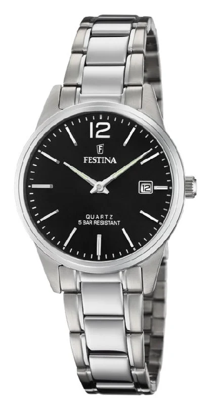 women's mechanical watches with spring drive design -Festina Watch Two Hands Date Ladies