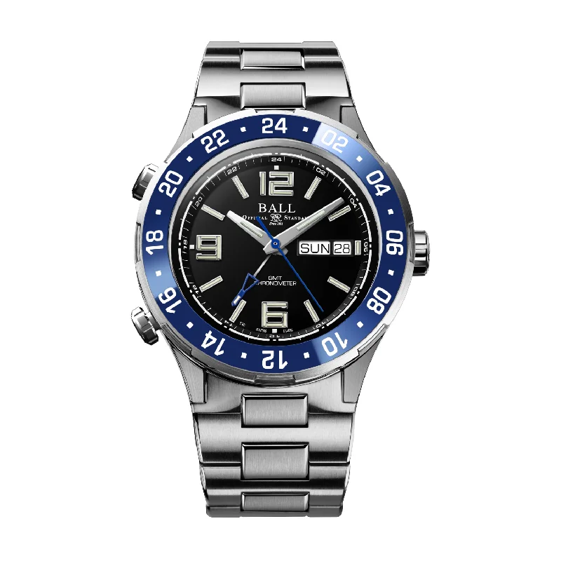 men's mechanical watches with cyclops design -BALL ROADMASTER MARINE GMT DG3030B-S6CJ-BK LIMITED EDITION MEN WATCH