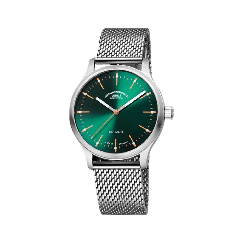 men's field watches with sporty style design -Panova Green Milanaise Bracelet