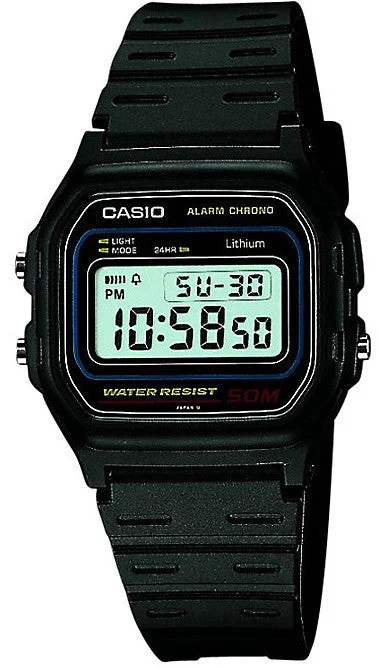men's chronograph watches with dual time function -Casio W-59 Alarm Chronograph