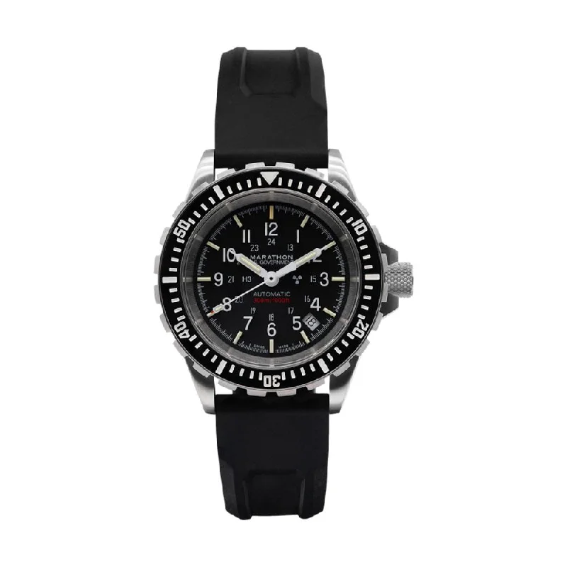 enamel-dial dress watches-Search & Rescue Diver's Automatic (GSAR) 41mm - Black on Rubber Strap enamel-dial dress watches-Search & Rescue Diver's Automatic (GSAR) 41mm - Black on Rubber Strap