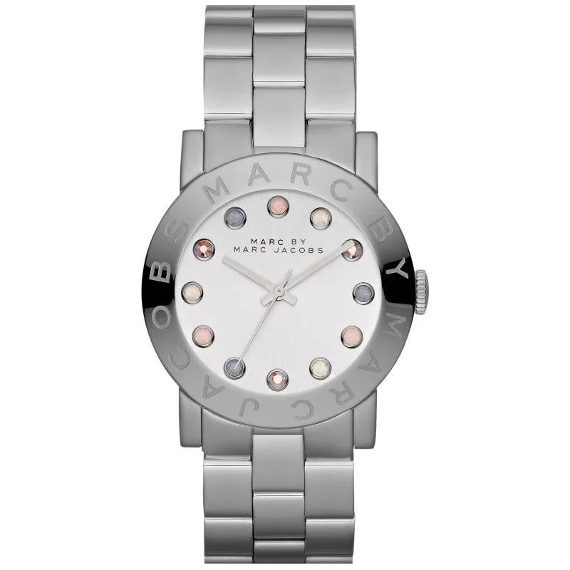 Men's Luxury Dress Watches-Marc Jacobs MBM3214 Ladies AMY Silver Watch