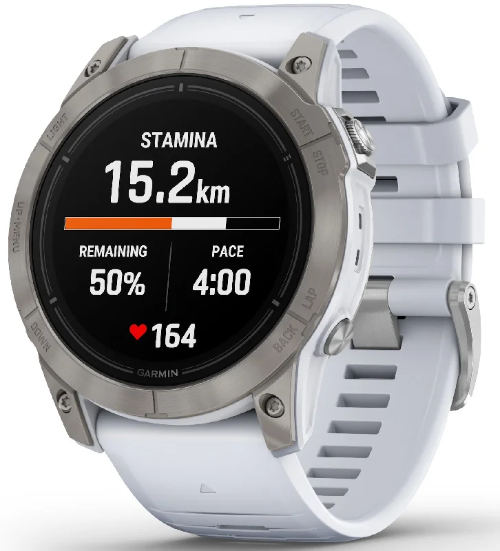 Smart Watches for Mens Quick Charging-Garmin Epix Pro Gen 2 51mm Sapphire Titanium Whitestone D