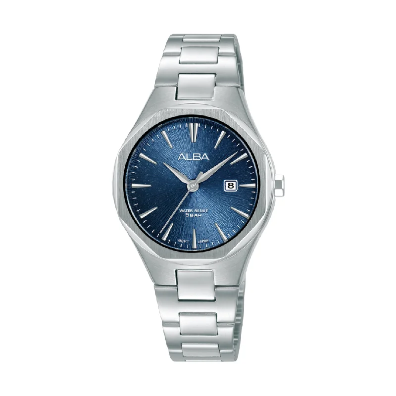 women's mechanical watches with magnifying design -ALBA AH7DN9X FASHION QUARTZ 3 HANDS DATE WOMEN WATCH