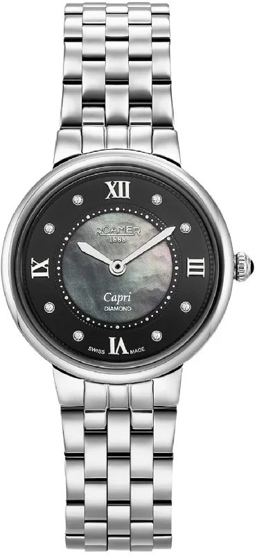 women's mechanical watches with 24-hour design -Roamer Capri Black MOP