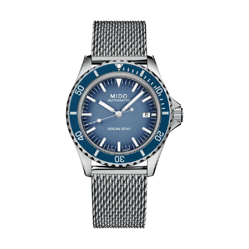 men's digital watches for cyclists -Ocean Star Tribute Blue Gradient Dial Special Edition