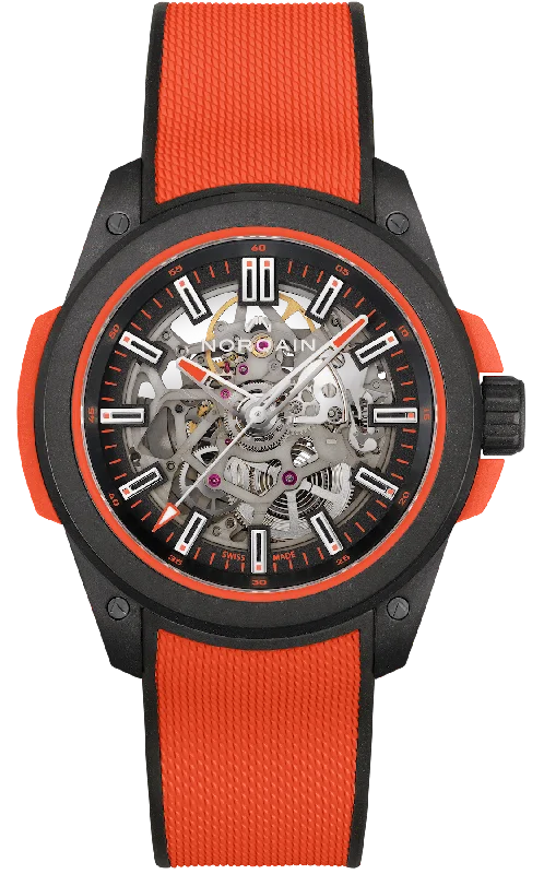 men's mechanical watches with stopwatch design -Norqain Independence Wild One Skeleton 42mm Coral men's mechanical watches with stopwatch design -Norqain Independence Wild One Skeleton 42mm Coral