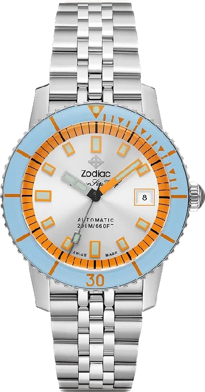 men's mechanical watches with double-domed design -Zodiac Super Sea Wolf Compression men's mechanical watches with double-domed design -Zodiac Super Sea Wolf Compression