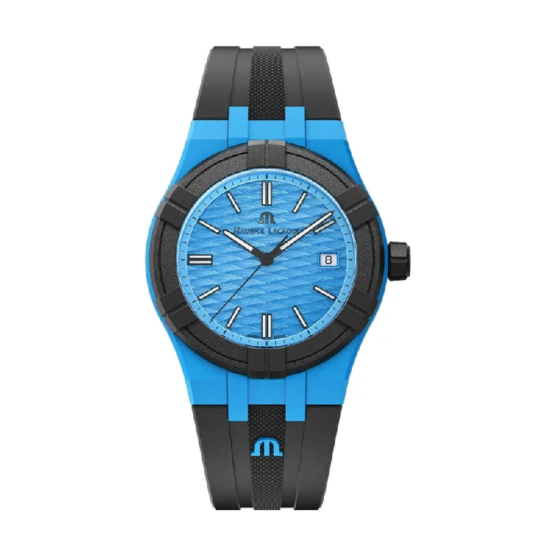 men's field watches with polyurethane straps -AIKON Tide Blue
