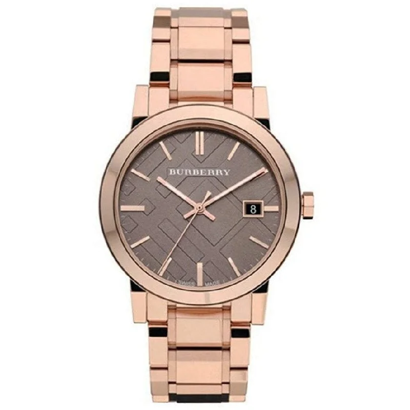 Unisex Formal Event Style Watches-Burberry BU9005 The City Rose Gold 38mm Watch