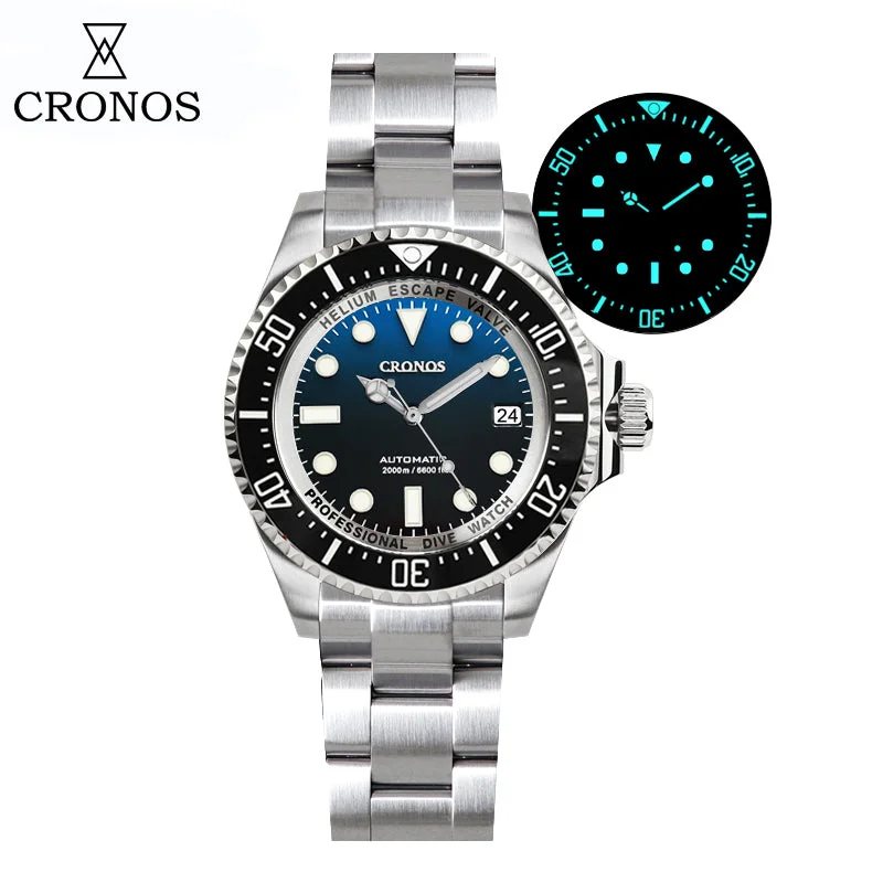 men's dive watches for scuba -Cronos 44mm Sub Diver Watch 6009 - Calendar
