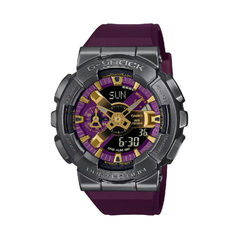 men's digital watches with quartz style design -CASIO G-SHOCK GM-110CL-6ADR STANDARD ANALOG-DIGITAL PURPLE WATCH