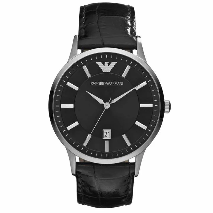 Men's Quartz Dress Watches-Emporio Armani AR2411 Men's Black Watch