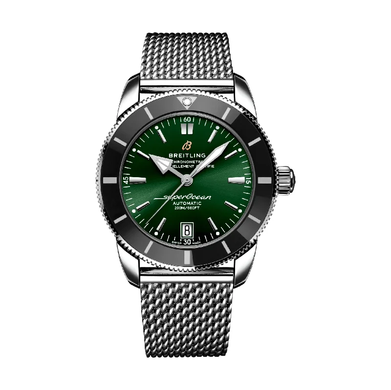 men's digital watches with vibration alert display function -Superocean Heritage B20 Automatic 42mm Stainless Steel - Green
