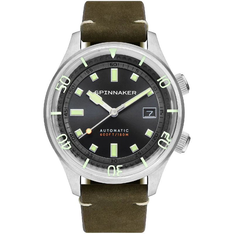 high-quality skeletonized men's watches -Spinnaker Bradner Automatic Olive