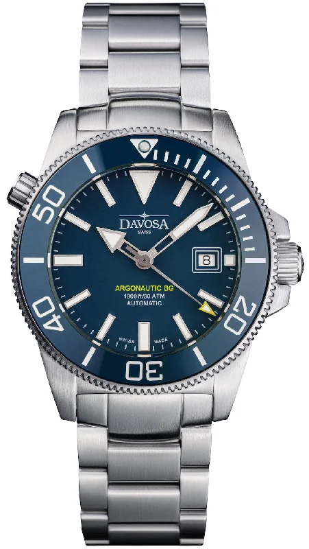 men's mechanical watches with leather straps -Davosa Argonautic BG Automatic Blue