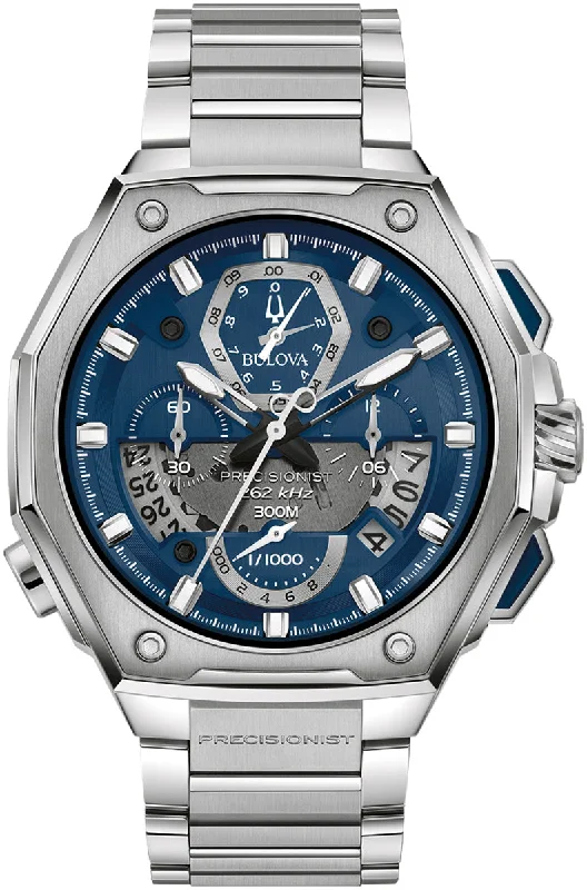 men's chronograph watches with tide style design -Bulova Precisionist X Chronograph